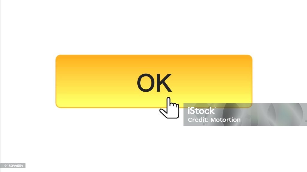 Okay Button Color Ok Web Interface Button Clicked With Mouse Cursor Orange Color Site ...