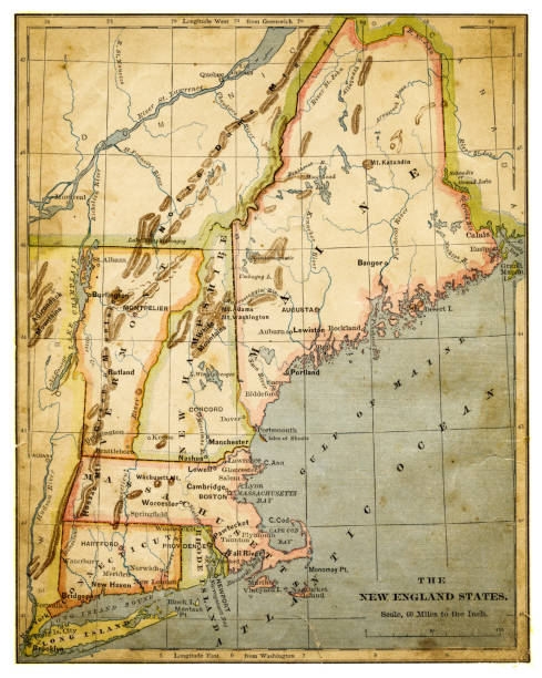 istock Map of USA New England states 1883 948045040