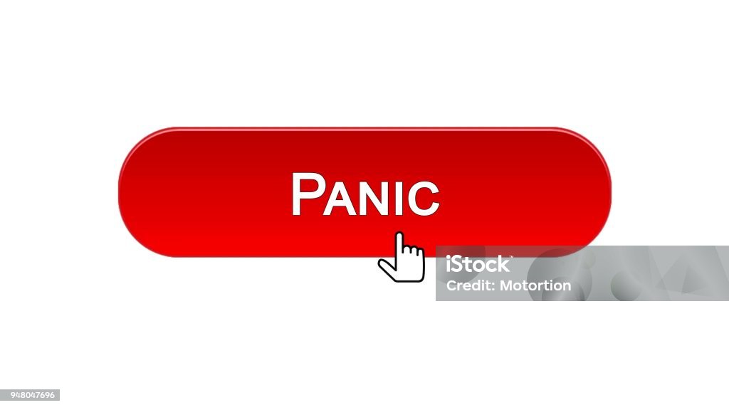 Interface Panic Button Panic Web Interface Button Clicked With Mouse Cursor Red Color Site ...