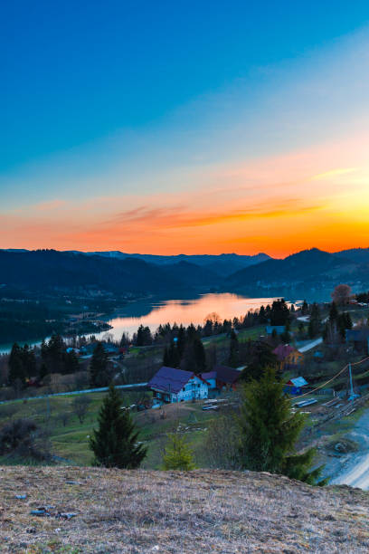 istock Sunset landscape at Colibita, romania 948054970