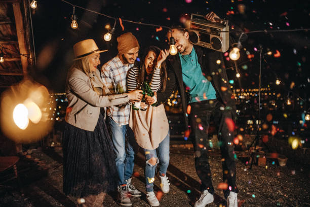 Social gathering on the rooftop