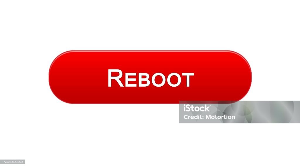Reboot Web Interface Button Red Color Internet Site Design Computer ...