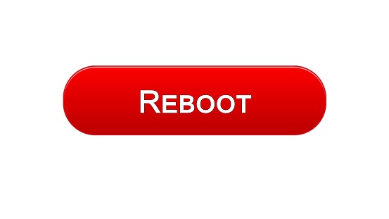 Reboot Web Interface Button Red Color Internet Site Design Computer ...
