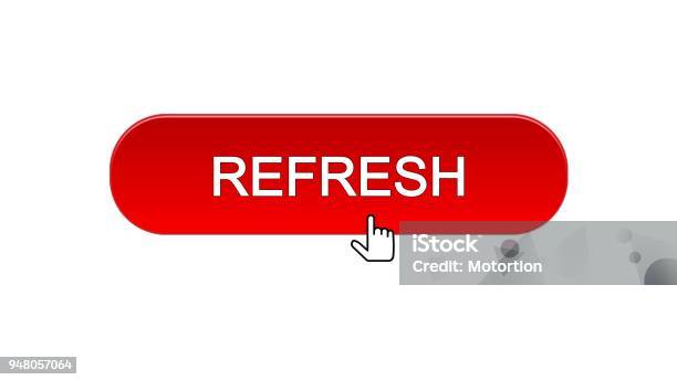 Refresh Web Interface Button Clicked With Mouse Cursor Red Color ...
