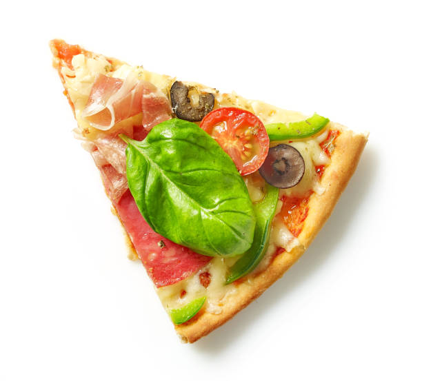 fetta di pizza - pizza cheese portion mozzarella foto e immagini stock