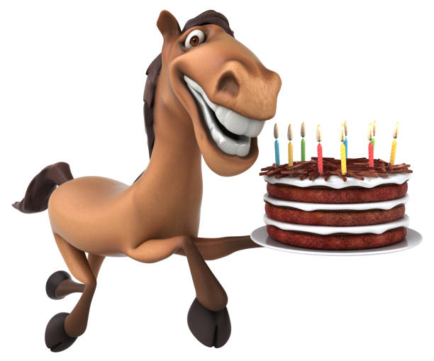 Fun horse - 3D Illustration stock photo