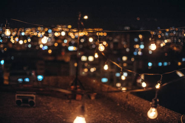istock Hipster girl and city lights 948087384