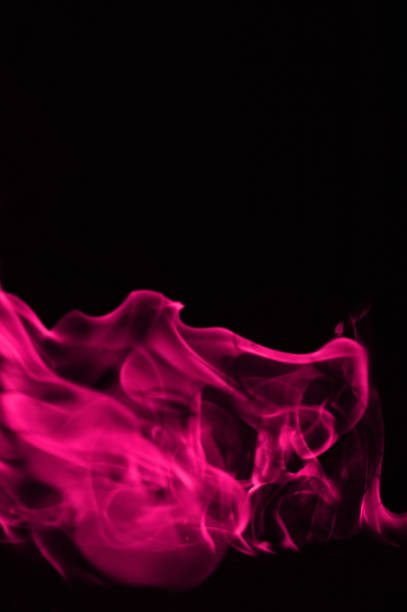 istock Beautiful fire pink flames on a black background. 948100714
