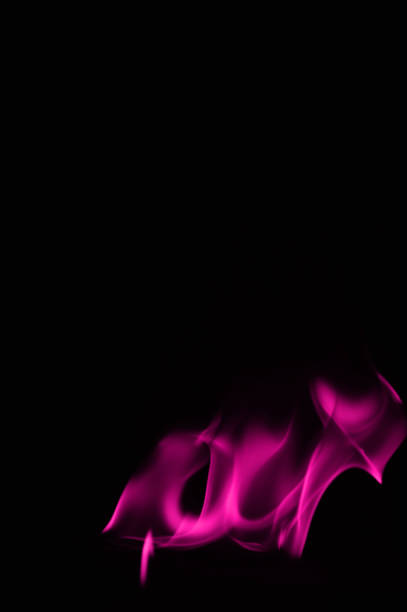 istock Beautiful fire pink flames on a black background. 948100722