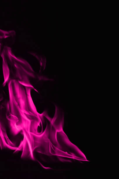 istock Beautiful fire pink flames on a black background. 948100798