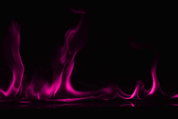 istock Beautiful fire pink flames on a black background. 948100802