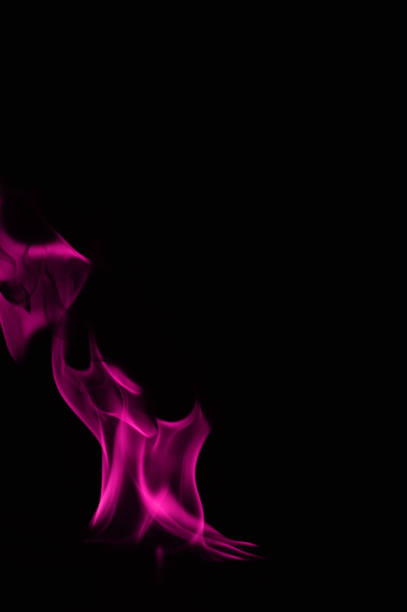 istock Beautiful fire pink flames on a black background. 948100822