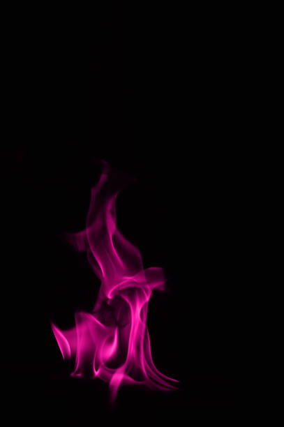 istock Beautiful fire pink flames on a black background. 948100826