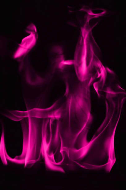 istock Beautiful fire pink flames on a black background. 948100990