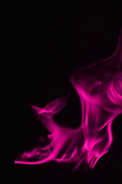 istock Beautiful fire pink flames on a black background. 948101026