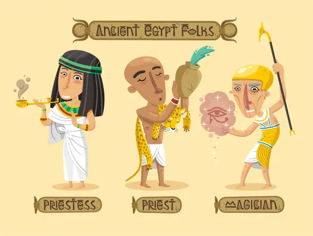 Vector illustration of Ancient Egypt characters set