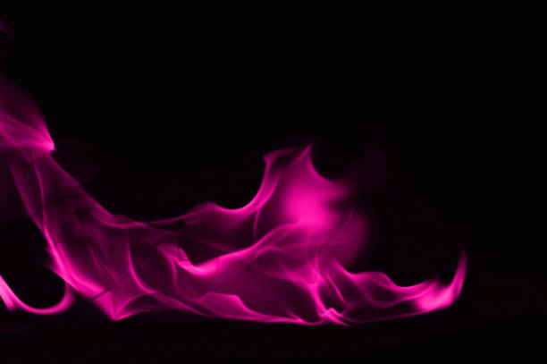 istock Beautiful fire pink flames on a black background. 948101376
