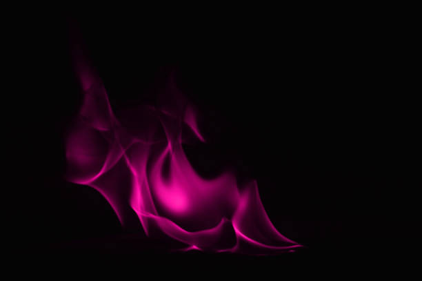 istock Beautiful fire pink flames on a black background. 948101478