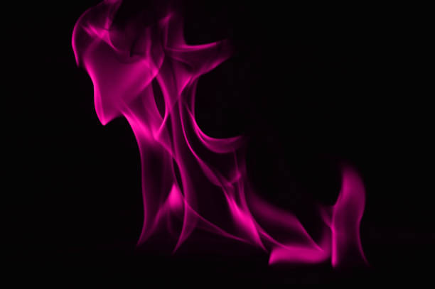 istock Beautiful fire pink flames on a black background. 948101606