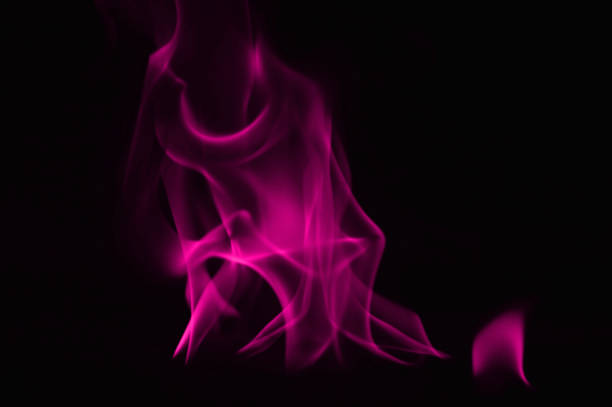 istock Beautiful fire pink flames on a black background. 948101634