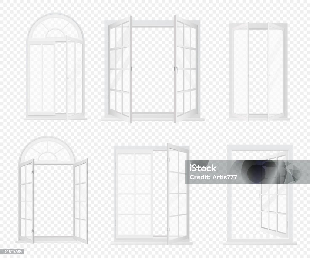 Vector set of realistic windows isolated on the alpha transperant background. Vector set of realistic windows isolated on the alpha transperant background Window stock vector