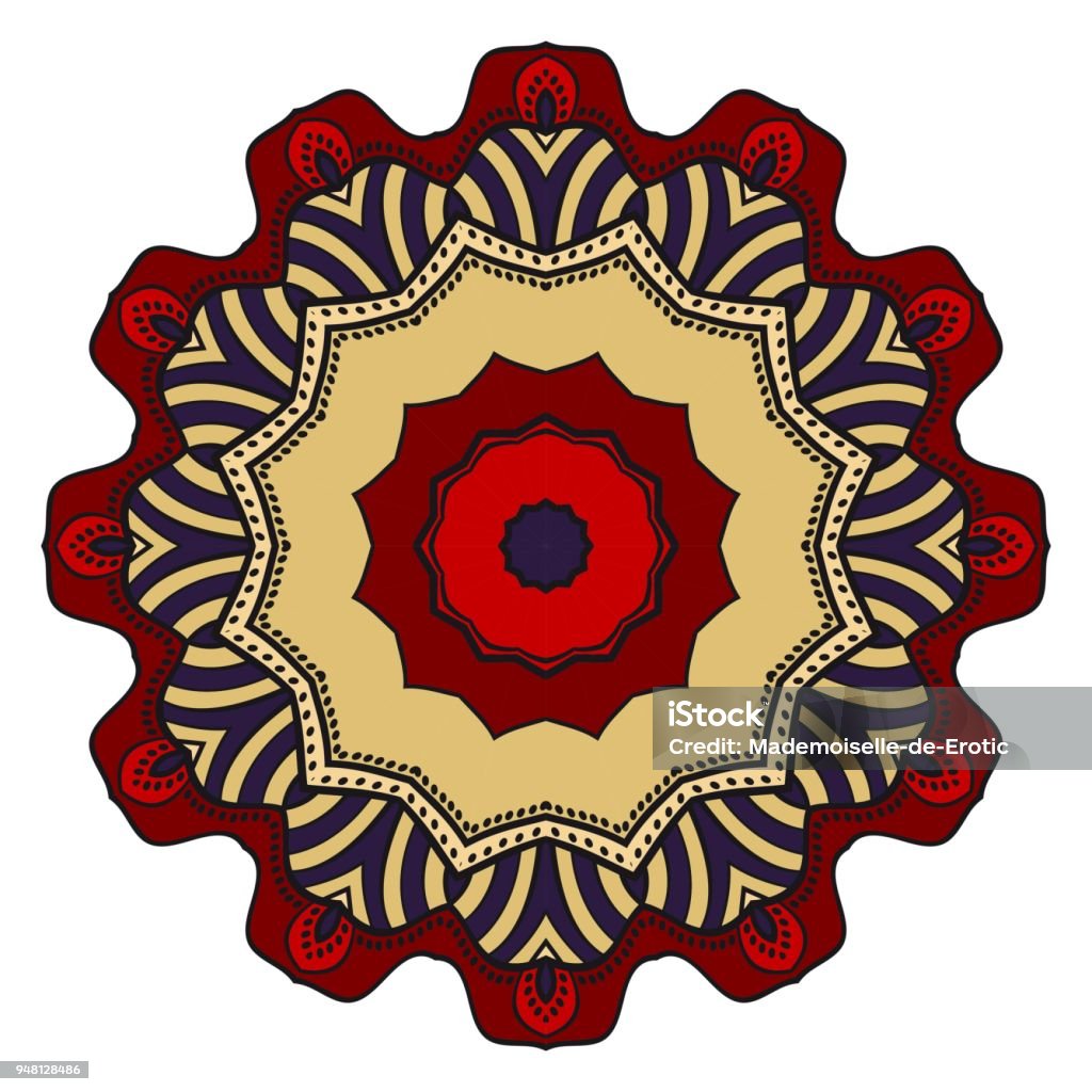 Therapy Pattern Vector Decorative Round Ornament Antistress Therapy Pattern Vector ...