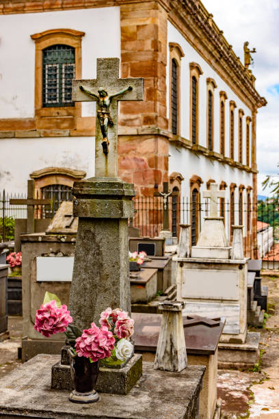 istock Ancient cemetery next to historic church 948129736
