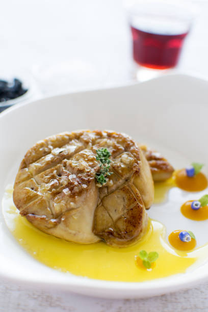 istock Foie Gras with Apple Sauce. Fried Goose Liver. 948137078