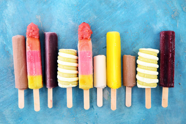 istock Colorful popsicle or Vanilla frozen yogurt or soft ice cream. 948152884