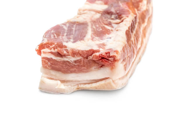 istock Piece of raw pork brisket on white background. 948156944