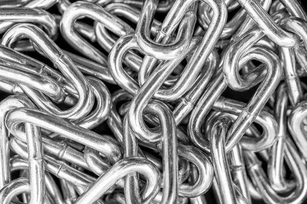 istock Metal chain as abstract background. Close up. 948157930