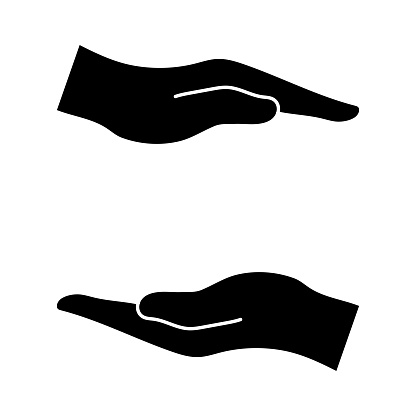Two hands. The concept of protecting anything. Vector illustration