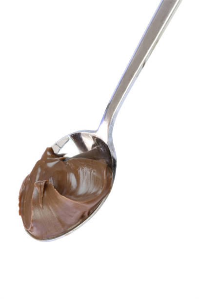 istock Nougat cream. Hazelnut chocolate on spoon 948171646