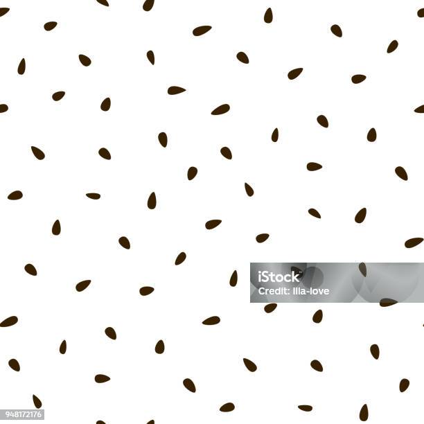 Vector Seed Background On A White Background Stock Illustration - Download Image Now - Seed, Pattern, Vector