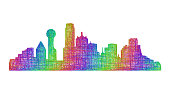 dallas-skyline-silhouette-multicolor-str