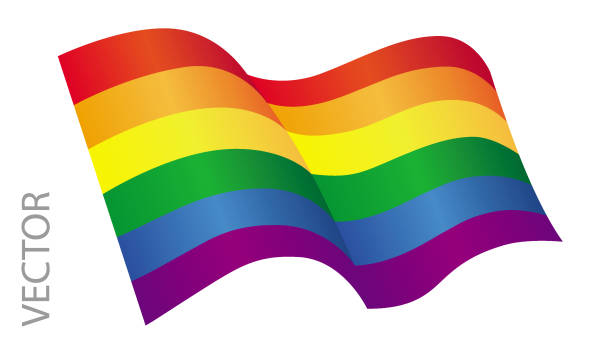 Vector illustration of a LGBT flag on a white background Vector illustration of a LGBT flag on a white background pride flag icon stock illustrations