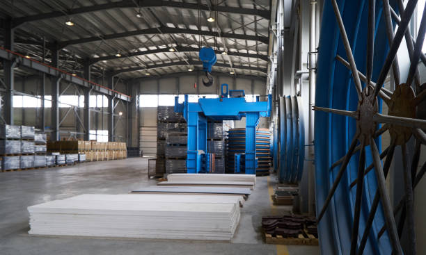 istock Large warehouse hangar of factory 948216328