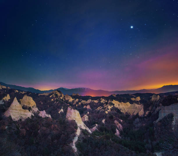 Nightscapes with starry sky and milky way