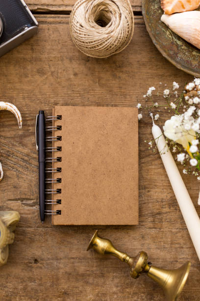 istock Spring or summer freelance and writing concept. Notepad with sea 948246168