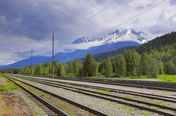 View of the empty Smithers railway station. View of the empty Smithers railway station. British Columbia. Canada. prince george photos stock pictures, royalty-free photos & images