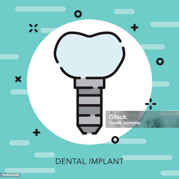 Dental Implant Open Outline Dentist Icon Stock Illustration - Download Image Now - Canada, Circle, Clip Art