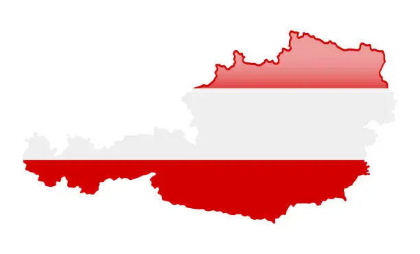 Vector illustration of Map of Austria. Vector Illustration