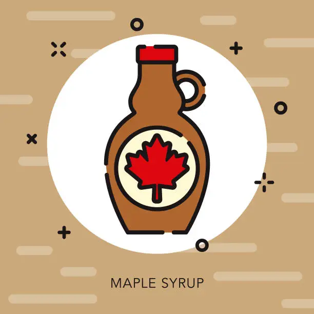 Vector illustration of Maple Syrup Open Outline Canadian Icon