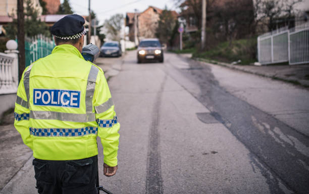 istock Police speed trapping on the road 948306530