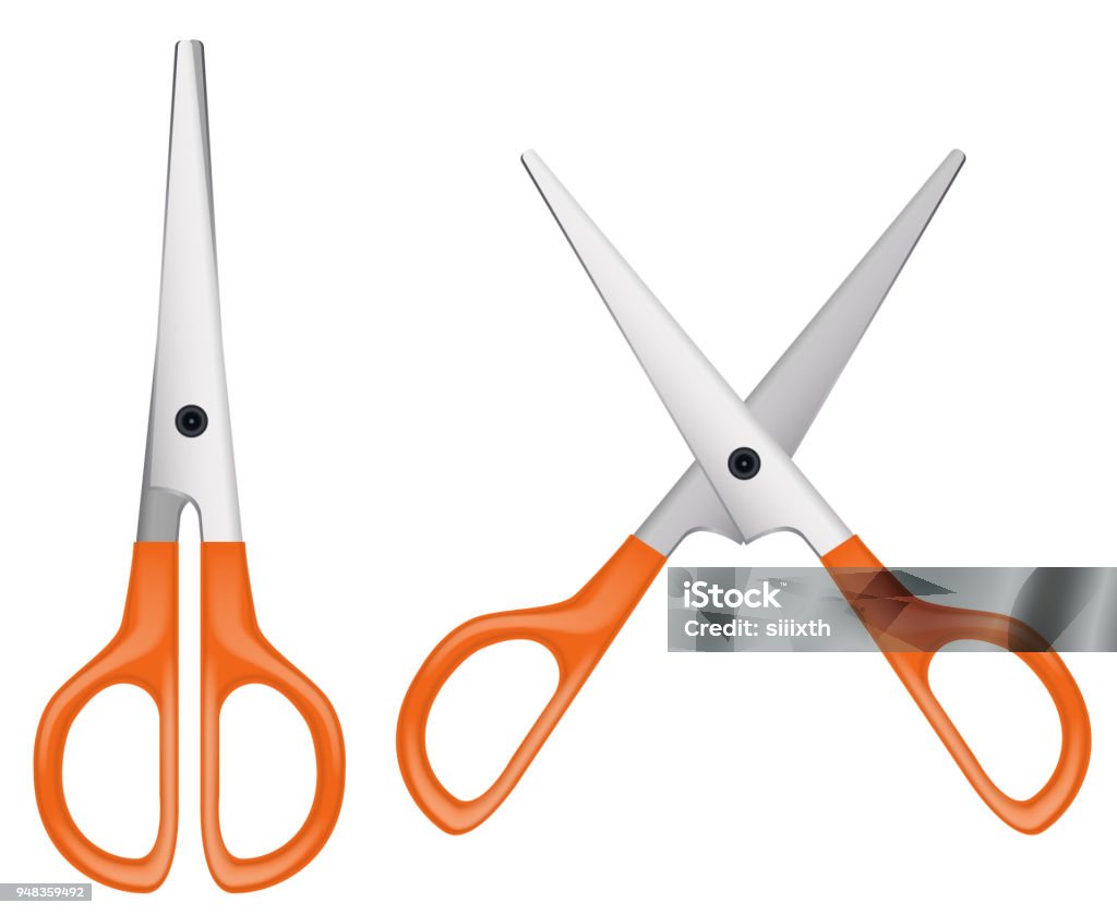 orange scissor on a white background vector Scissors stock vector