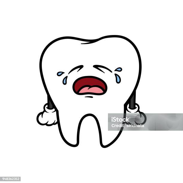Cartoon Crying Tooth Character Stock Illustration - Download Image Now -  Sadness, Teeth, Care - iStock