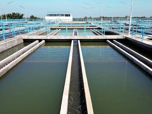 Sedimentation tank in Water Treatment Plant.