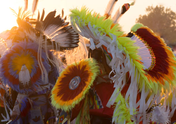 pow-wow cocares em dois dançarinos - 5937 - fotografias e filmes do acervo