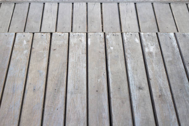 istock Mock up empty old wooden table of brown for presentation template 948374896