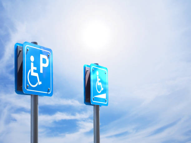 istock Handicapped parking and slope way sign 948375008